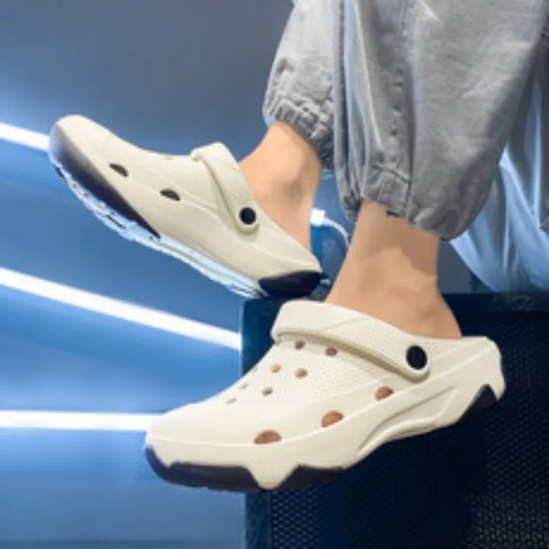 

Dongdong Shoes and Slippers New Women's Summer Indoor Home Cute Anti Slip Home External Wearing Baotou Slippers for Men ZYT2354