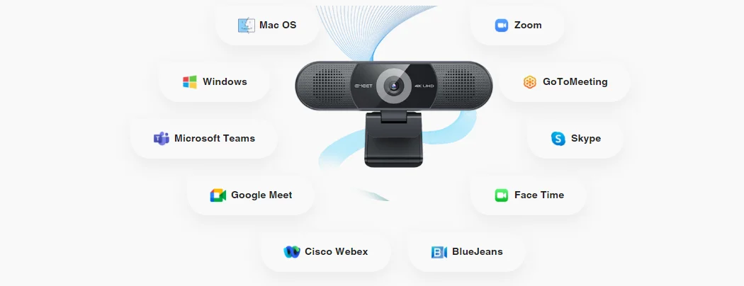 Webcam 4K UHD Webkamera All-in-One USB-Kamera EMEET C980pro 4K Webcam Mit KI-Mikrofon Lautsprecher für Laptop Computer – Detail 11