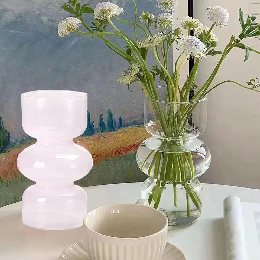 Hydroponic Glass Vase Flower Plant Glass Pots Nordic Style Decorative Table Vase for Fridge Window Home Party Exhibition