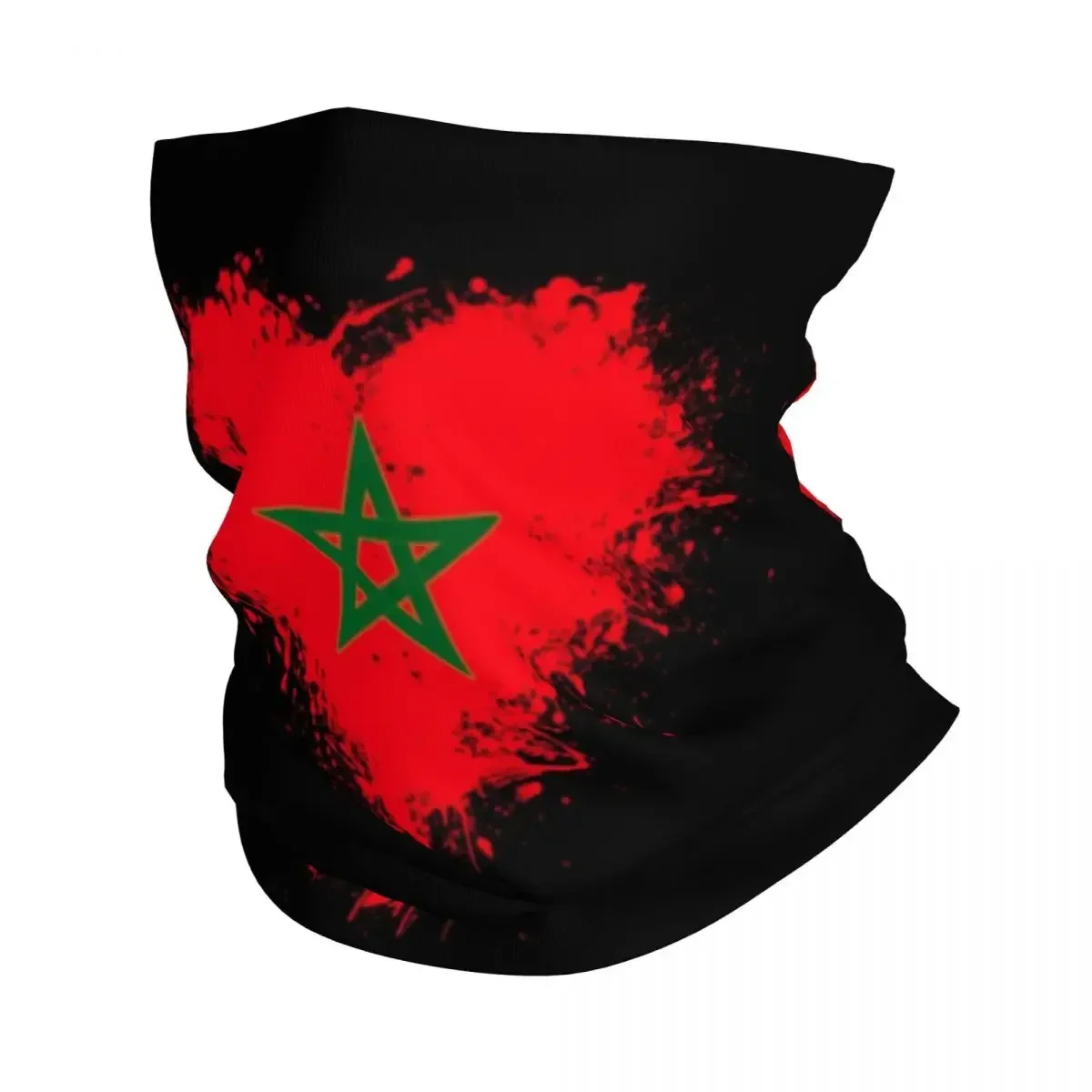 

Morocco Flag Heart Winter Headband Neck Warmer Hiking Running Tube Scarf Moorish Moroccan Patriotic Face Bandana Gaiter