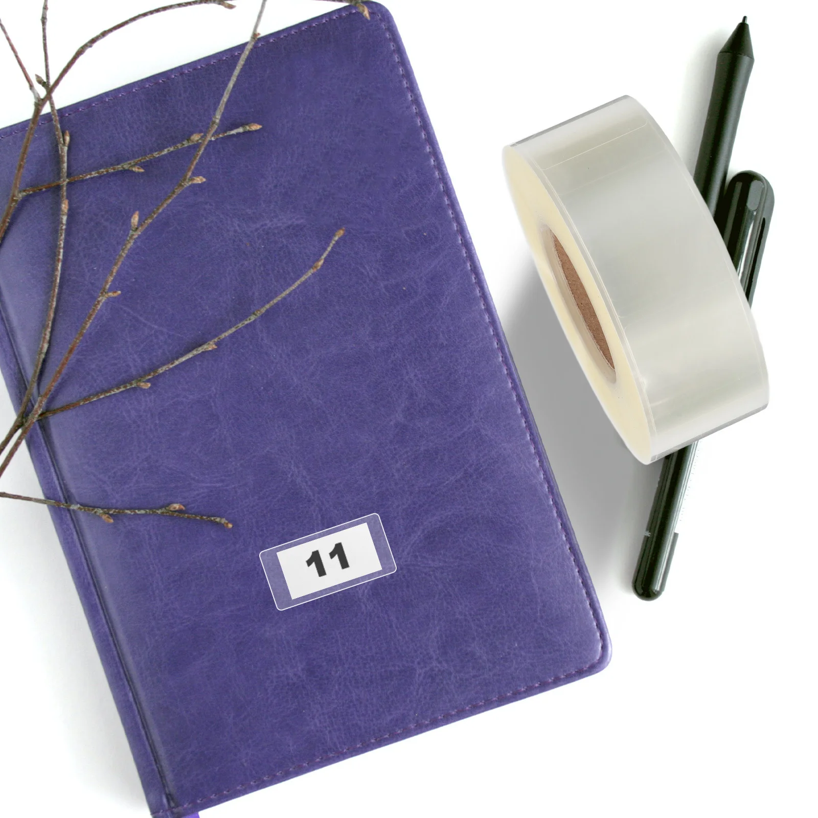 1 Rol Stiker Segel PVC Transparan Stiker Pengkodean Pelindung Persegi Panjang Bening Label Tahan Air untuk Kemasan Barcode Buku