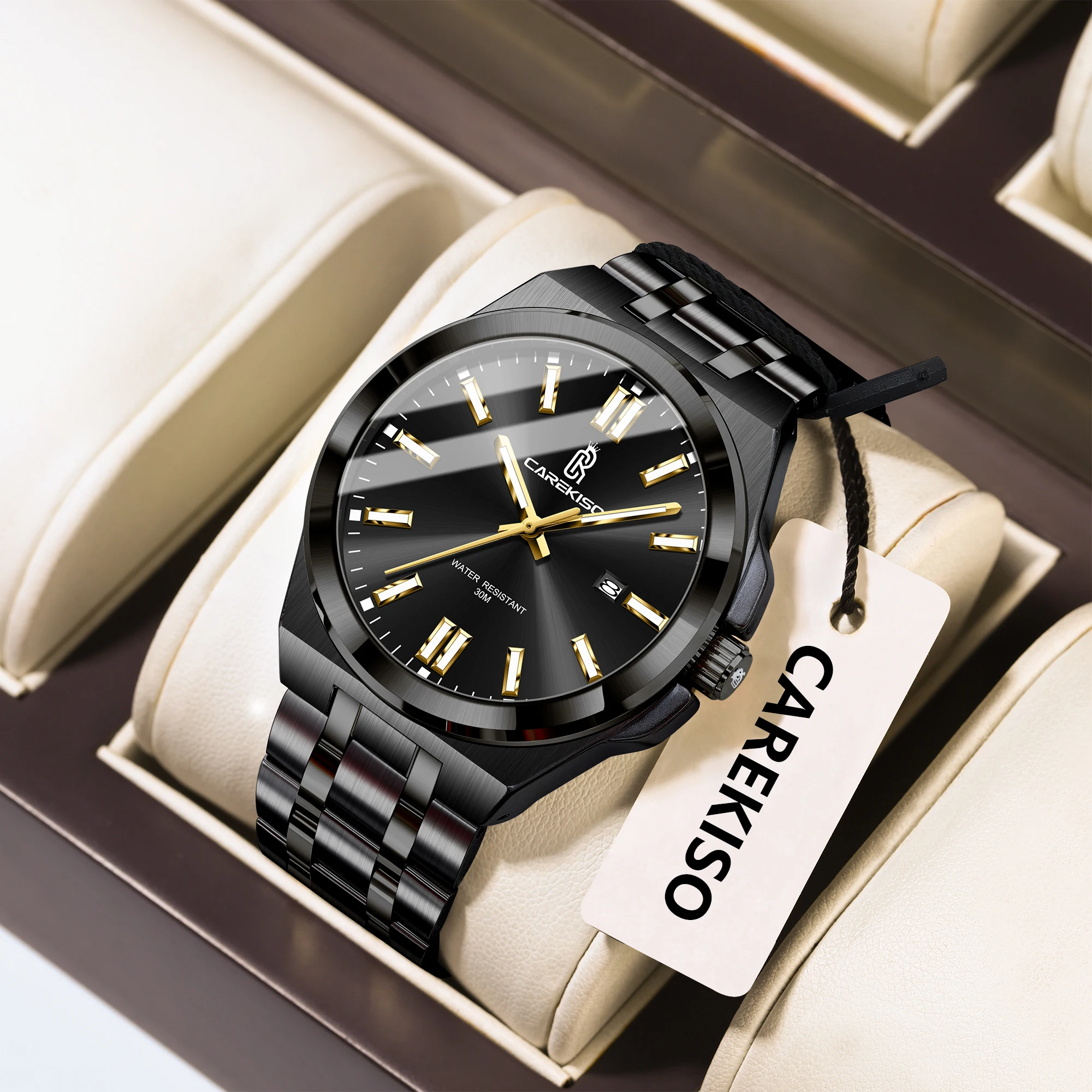 

CAREKISO модные мужские часы водостойкие светящиеся дата неделя мужские часы из нержавеющей стали роскошные повседневные кварцевые мужские наручные часы Reloj