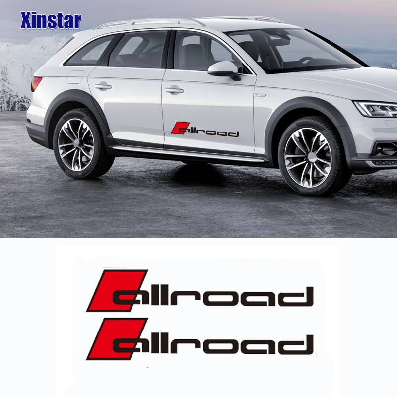 2Pcs Allroad Door Decals Sticker For Audi Sline RS Quattro A4 A6