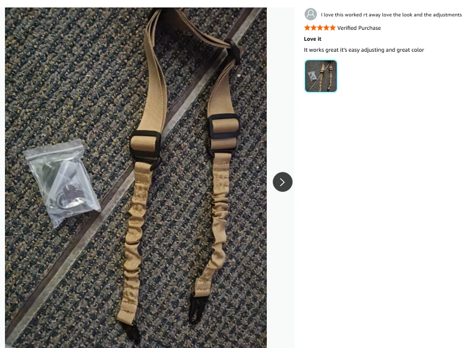 

Two point sling Comfortable Tactical Shoulder Strap Metal Superior Material Larger Opening Spring Hooks 360 degrees Adjustable l