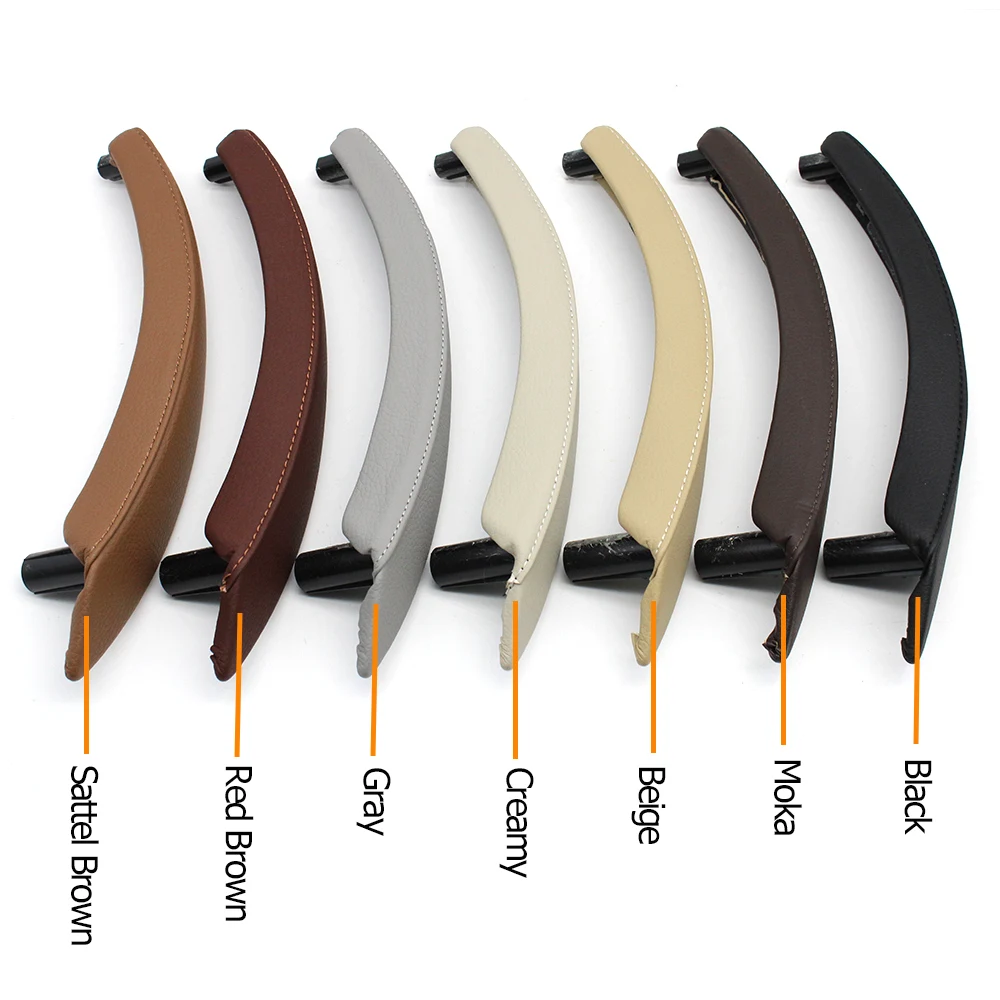 Interior Car Left Right Passenger Door Handle Leather Cover Trim Replacement For BMW X5 X6 E70 E71 E72 2007-2013