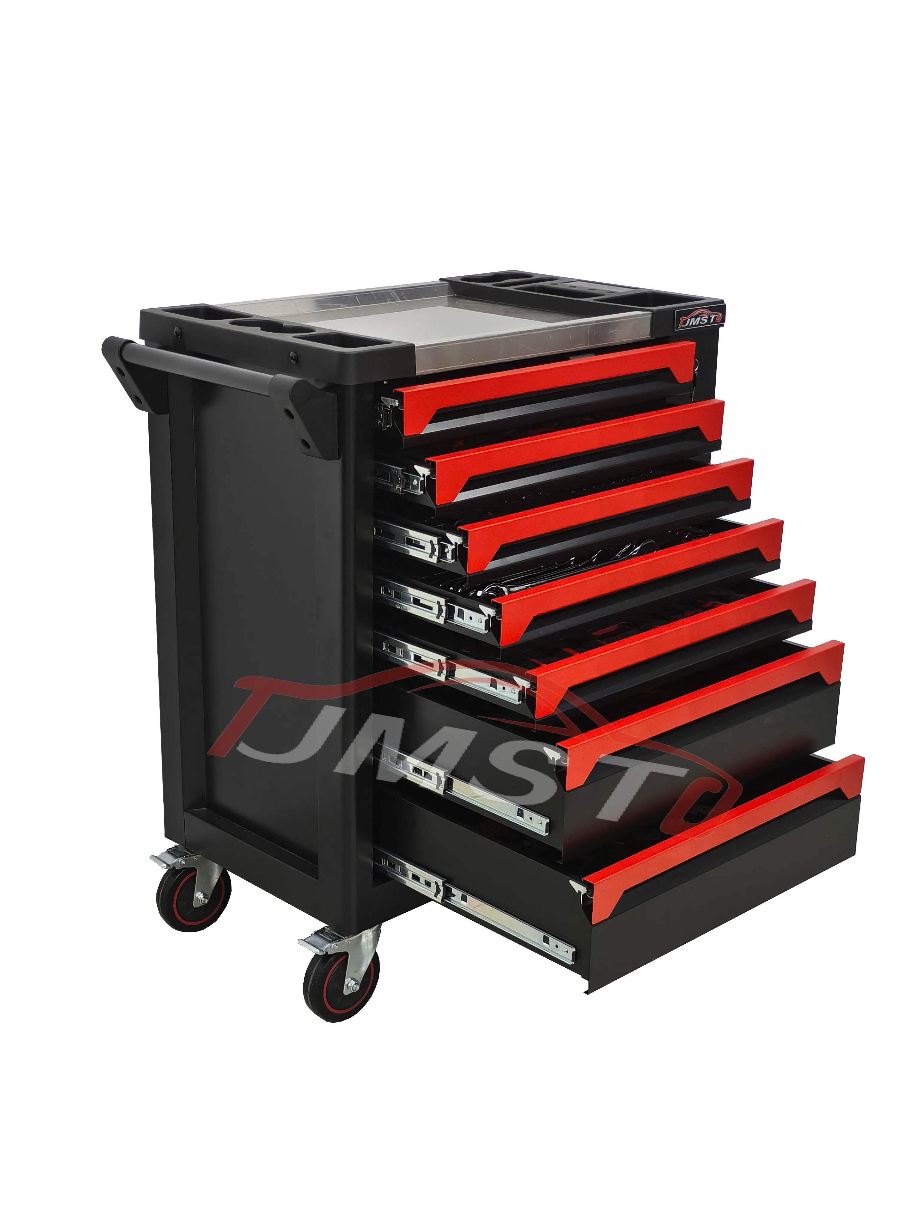 7-Drawer Rolling Tool Cabinet With 258 PCS Hand-Tools Lockable Mobile Cabinet For Workshop & Home Use 250kg Load Capacity