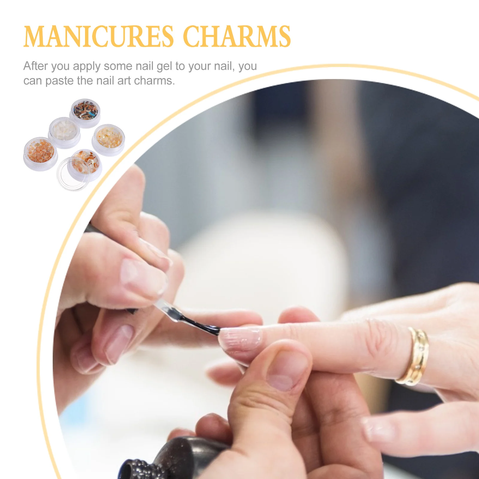 5 uds. De pegatinas elegantes de conchas trituradas para uñas, decoraciones artísticas, accesorios de concha para manicura Diy, dijes brillantes para Natural