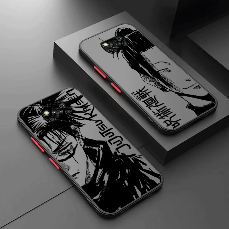 Jujutsu Kaisen Comics Anime Frosted Translucent For Xiaomi Mi Poco X5 X4 X3 M6 M5S M5 M4 M3 F5 F4 F3 GT Pro 5G Cover Phone Case