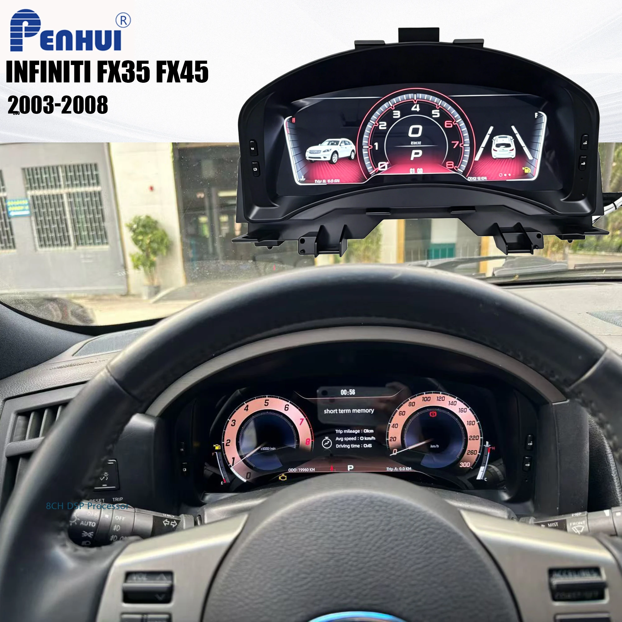 

Digital Cluster Dashboard For Infiniti FX35 FX45 2003-2008 Dashboard speedometer iOS CarPlay