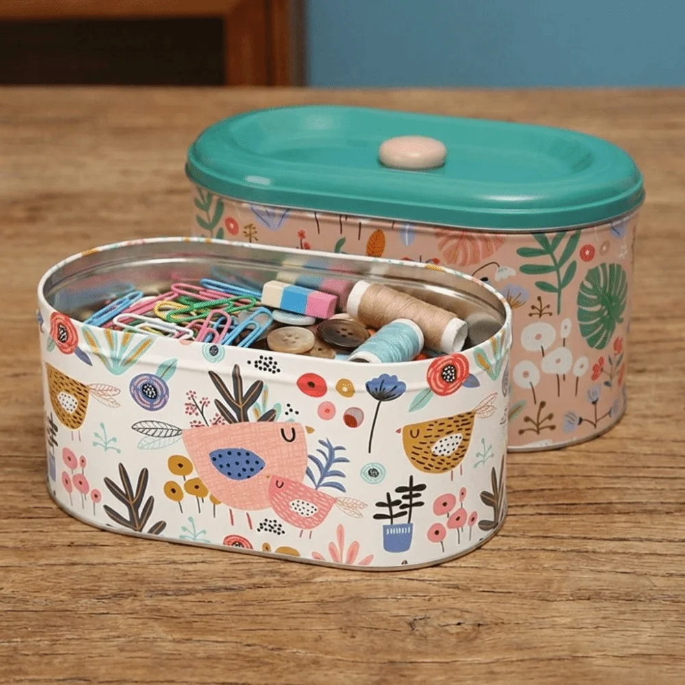 

Набор из 2 шт. (комплект) — Европейские жестяные коробки для хранения, пылезащитные, милые, для конфет и печенья, большой емкости, с крышкой, подарочные коробки для гостиной