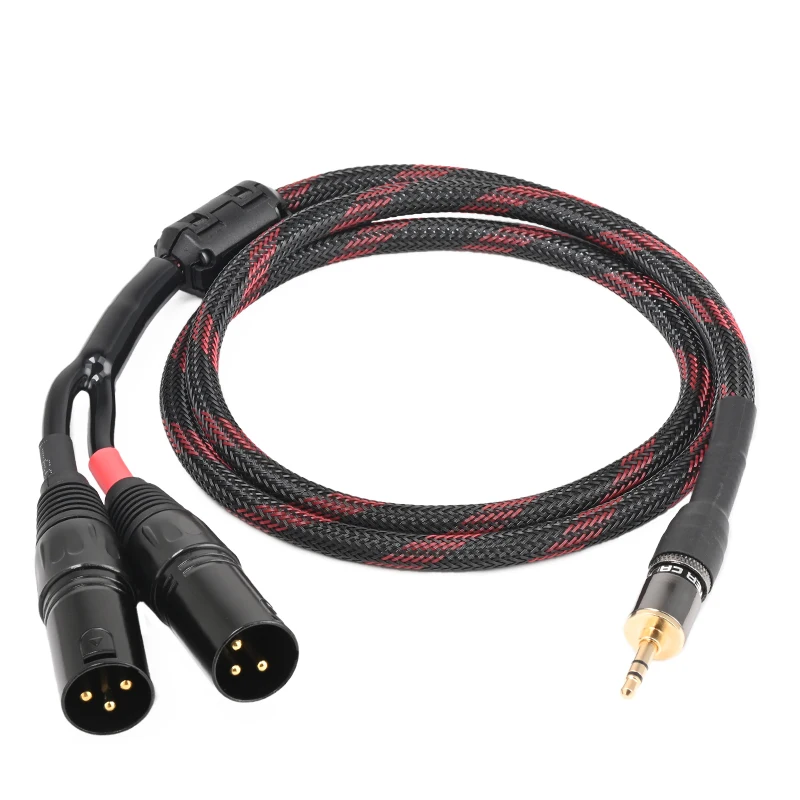 ATAUDIO HiFi XLR Cable 3.5mm to XLR Aux Audio Cord TRS Stereo 3.5 to 2XLR Male for Microphone Computer Phone Speaker Amplifier