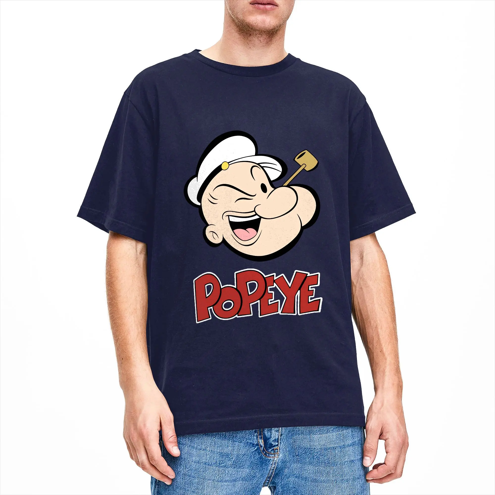 Popeyed the Sailorman Cotton T-Shirt For Men's Summer  Streetwear T-Shirts Fashion Tees Oversize Cheap Tops