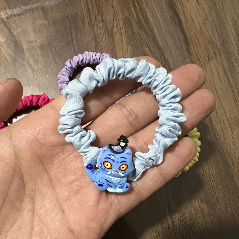 حار بيع 6 قطعة شيطان هنتر الكرتون العلاقات الشعر لطيف الشعر الحبال مجموعة المرأة عالية مرونة الشعر الفتيات الدوائر ذيل حصان المثبت #6