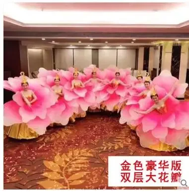 Ballroom Dresses Flowers Opening Dance Big  Performance Petal Show Stage Women Festival