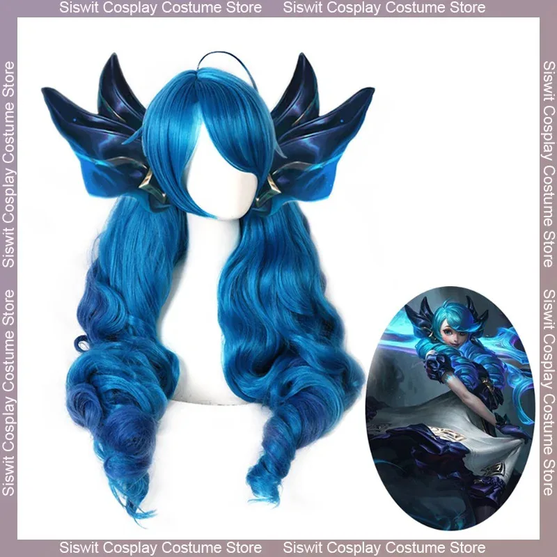 

Gwen Game LOL Косплей Парик Синий Зеленый Смешанные Длинные Вьющиеся Парики Термостойкие Синтетические Волосы Хэллоуин Реквизит Аксессуары