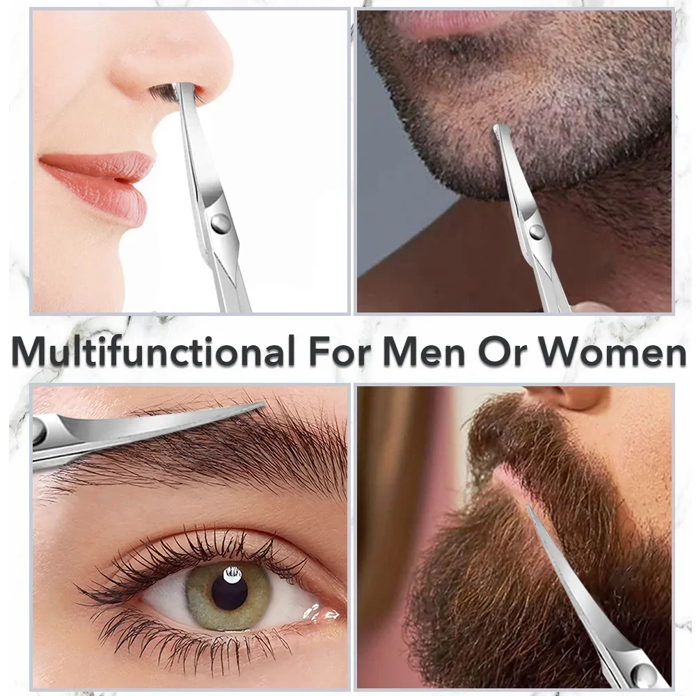 1 pièces professionnel petit maquillage sourcils ciseaux de toilettage pour visage nez cheveux tondeuse à barbe hommes et femmes outil de beauté