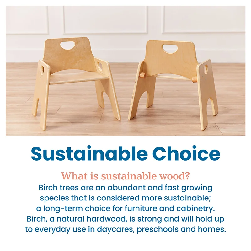 Solid birch children's play table and chair set, suitable for Montessori preschool, nursery furniture