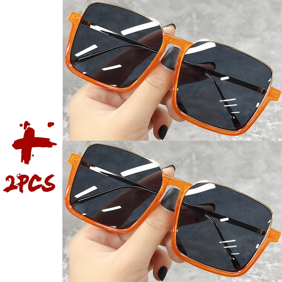Sonnenbrille Damen 2026 – Große quadratische Fassung, luxuriöses Markendesign, Farbverlauf, Vintage-Sonnenbrille für Damen, Herren, Unisex – Detail 34
