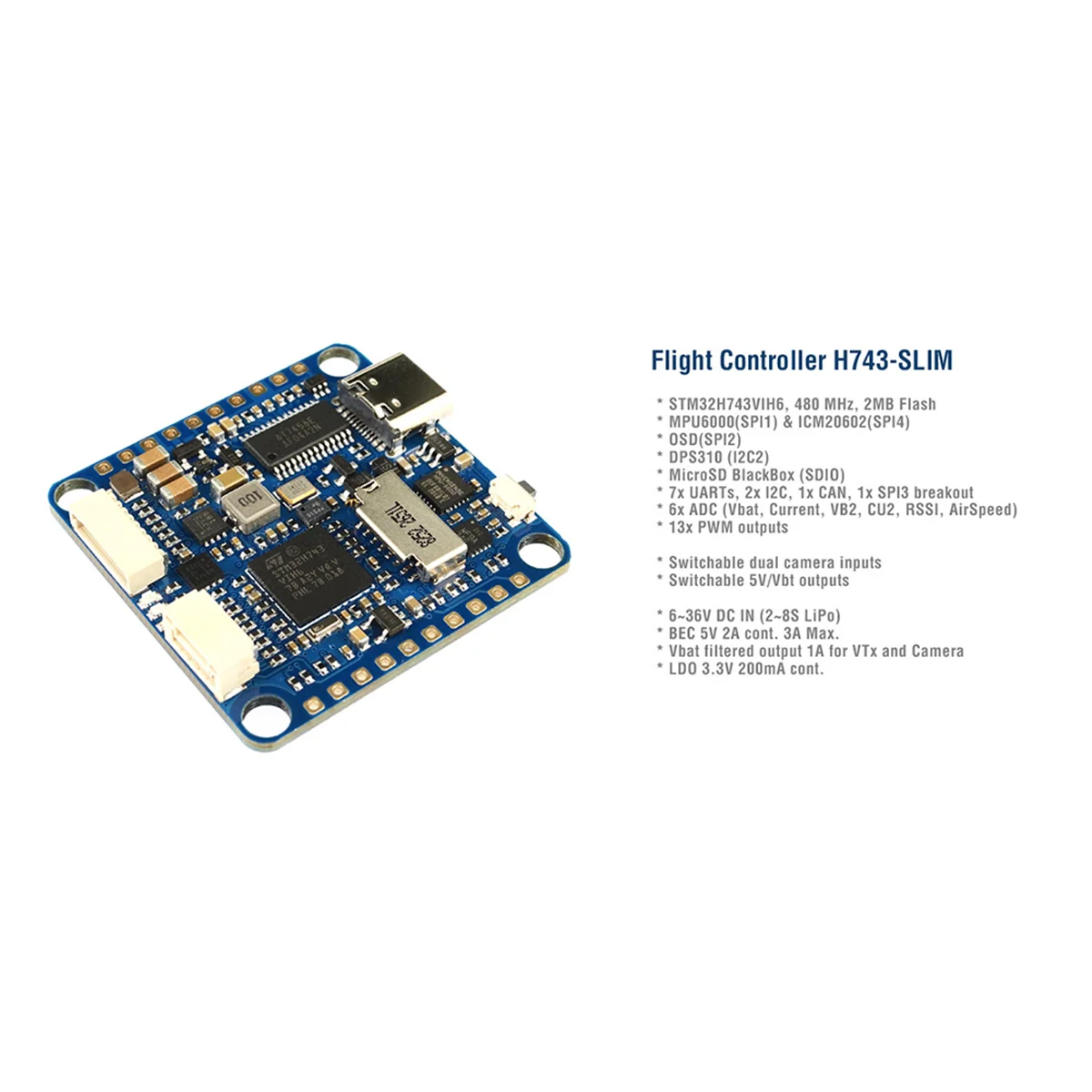 

X61A_For MATEK H743-SLIM V3 FPV Controller Module for RC Drone Airplane