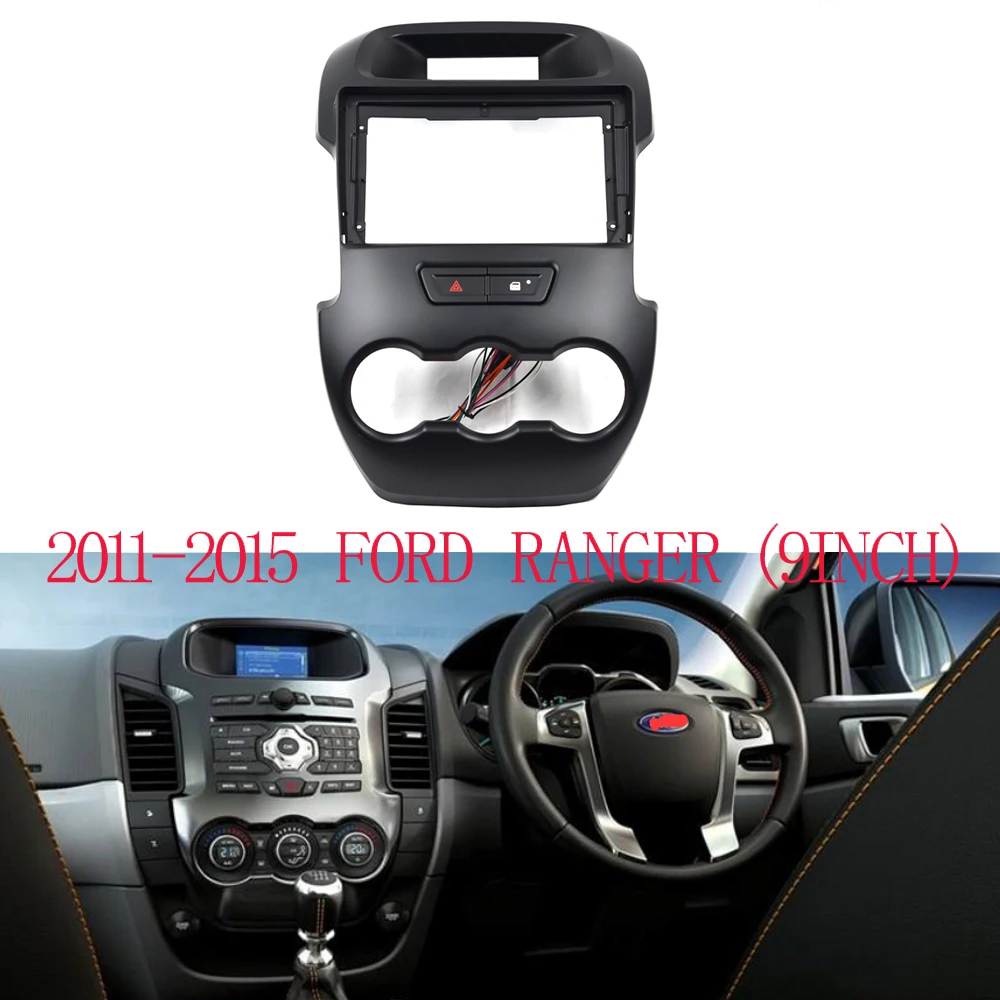 2 din Car Radio Fascia frame For Ford Ranger 2011-2015 Android Radio Player 9inch DVD Gps Navi Panel Dash Kit