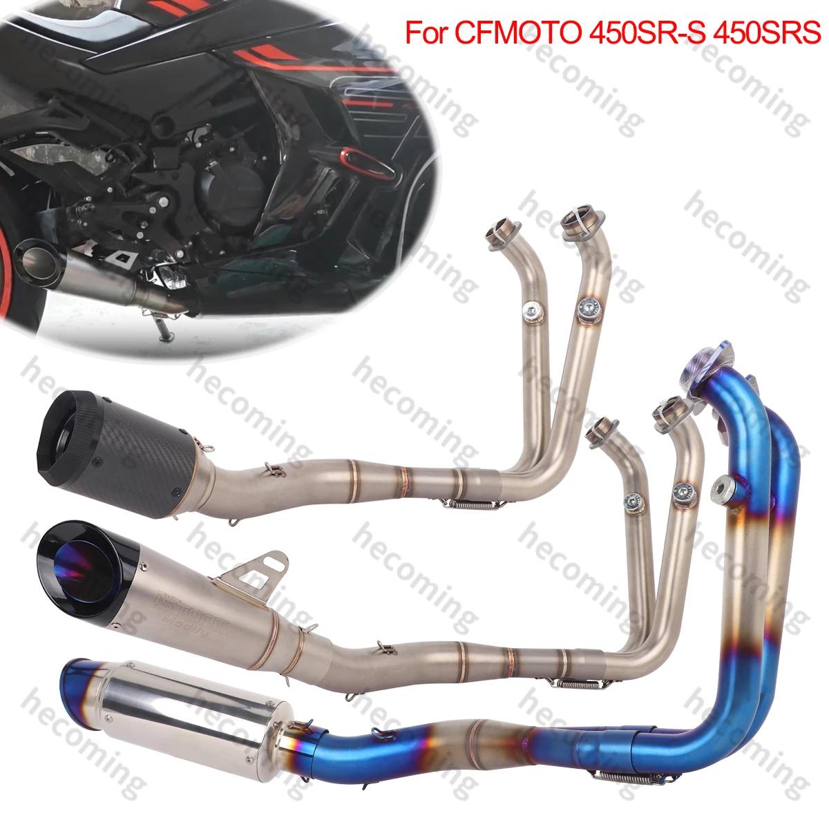 

450SRS Full Exhaust Systems Slip on For CFMOTO 450SR-S Exhaust Header Pipe Muffler Exhaust Escape Modify