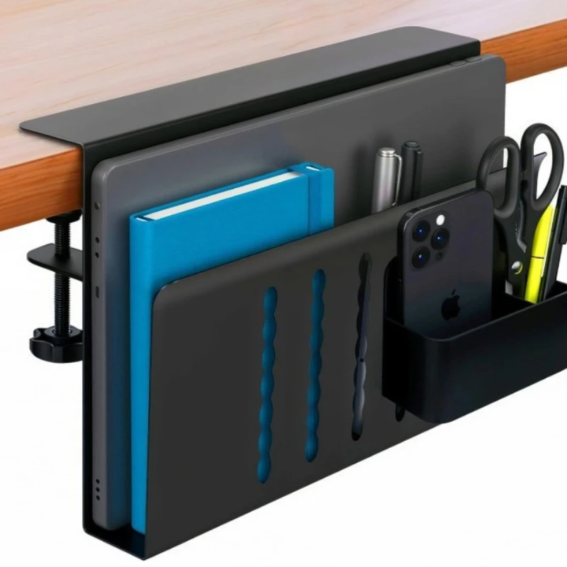 Laptop Stand with Side Storage Heat Dissipation Desktop Holder for Notebook Tablet Space Saving Office Home Setup 노트북 거치대