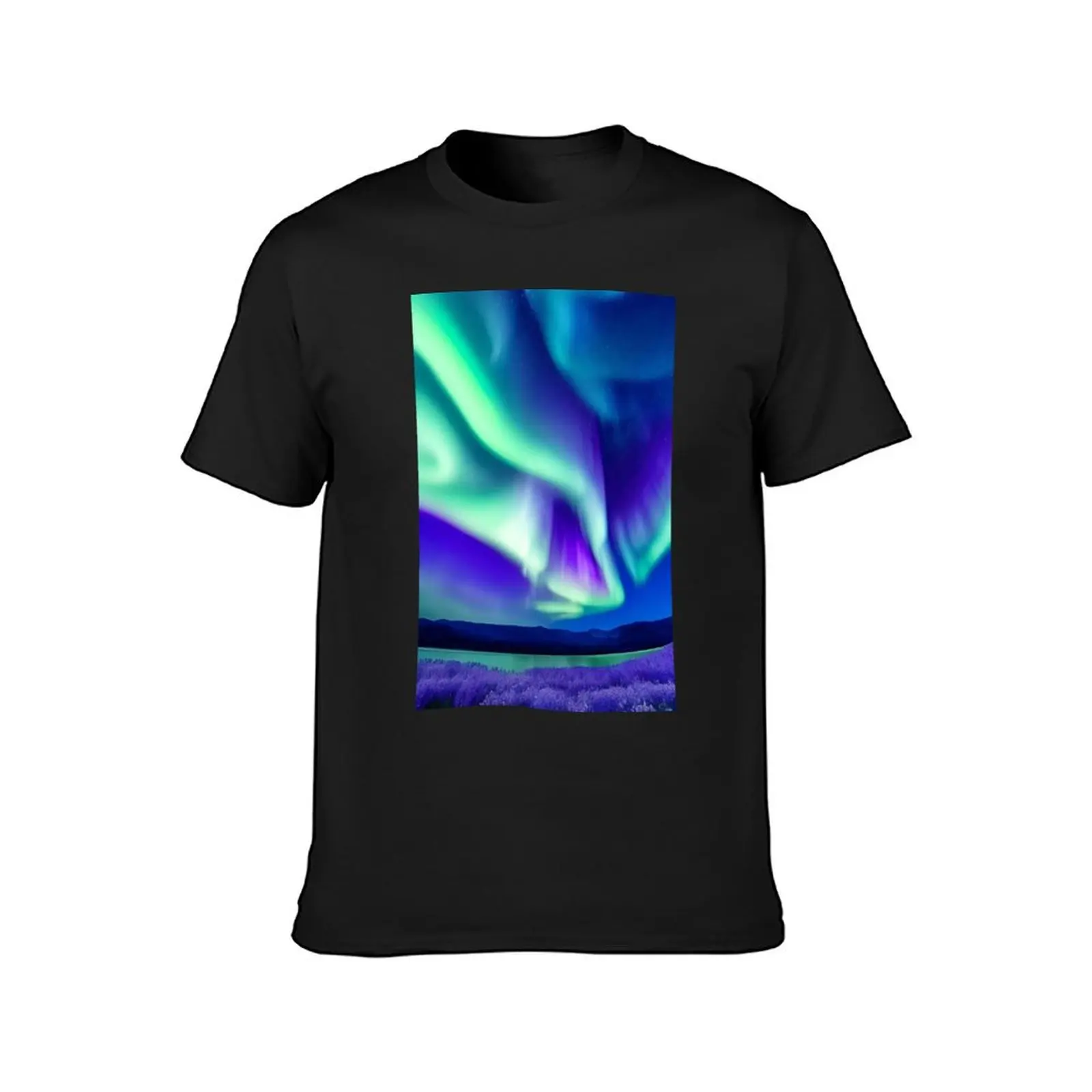 Blue Aurora Borealis T-Shirt sublime tees anime boys whites slim fit t shirts for men