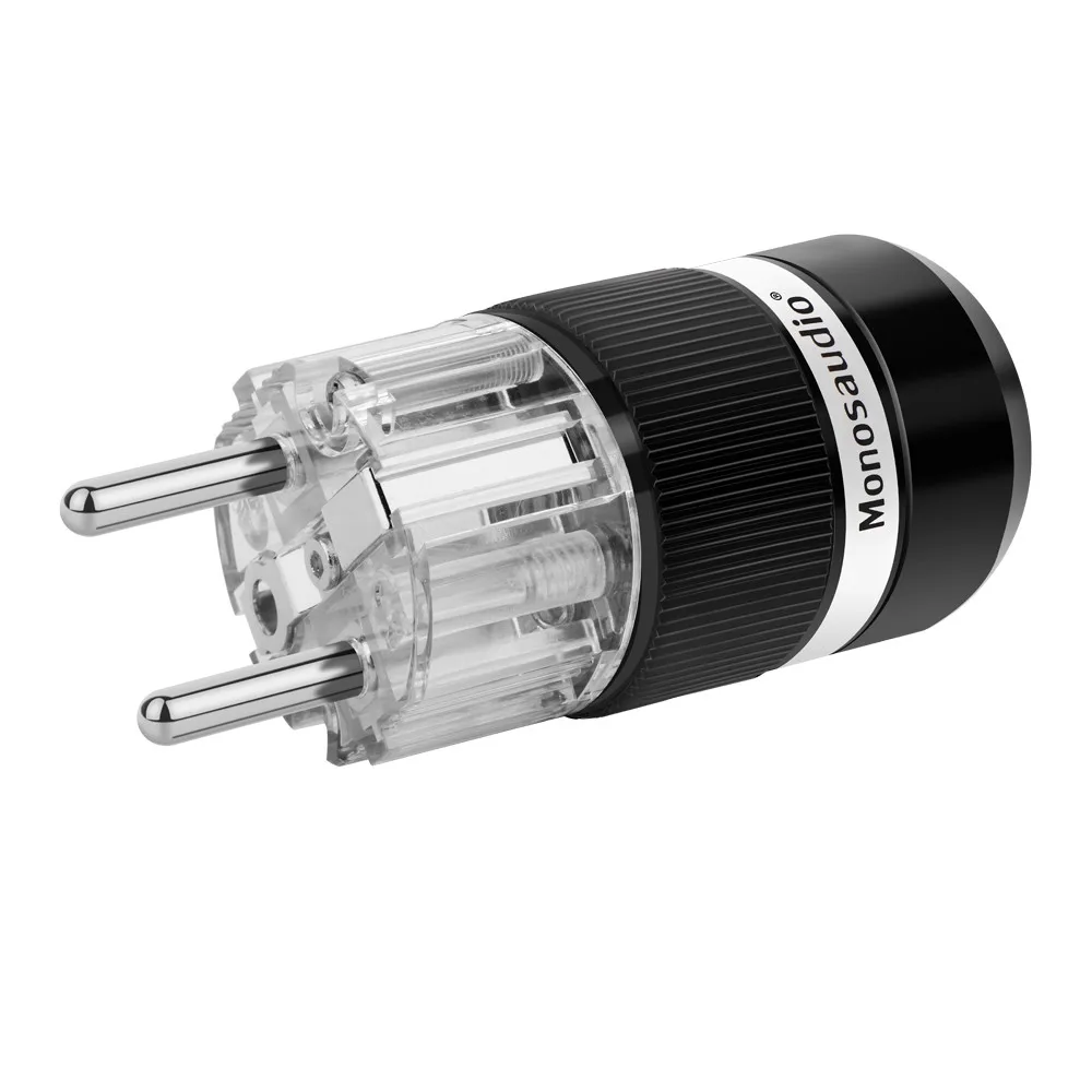 Monosaudio E100/E101 High End Pure Copper EU AC Power Plug Schuko Power Outlet 250V 16A Screw Lock for Hifi Audio Cable