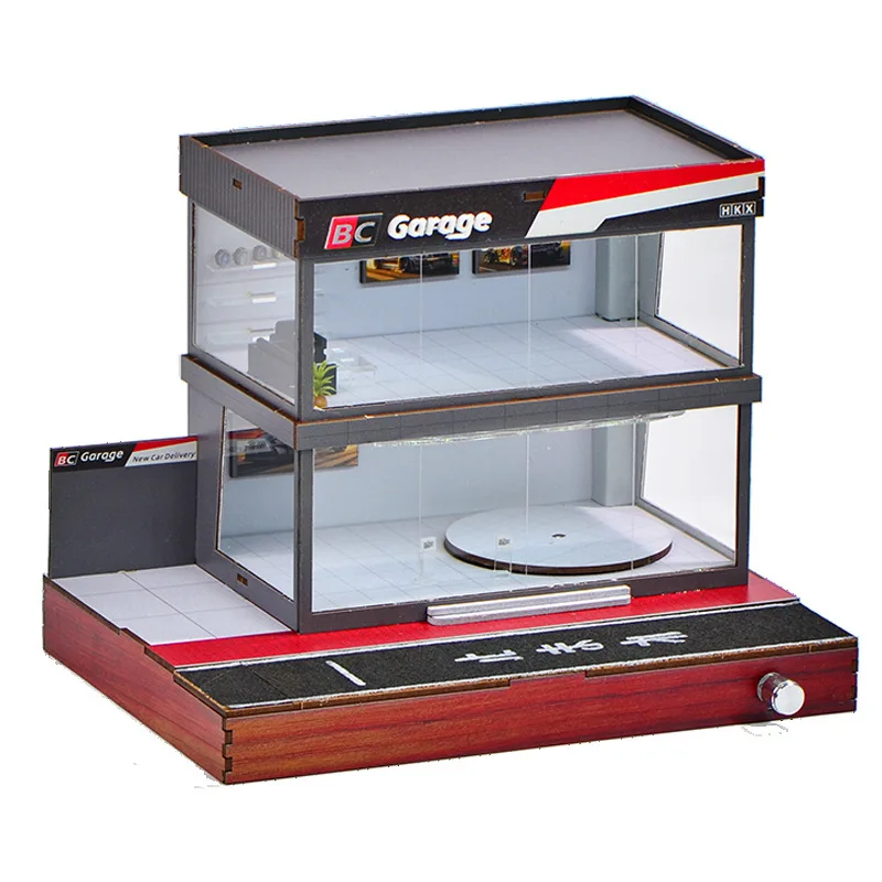 Handmade 1:64 Scale Japanese Street View Series 5 – Car Showroom Diorama with LED Lights, Realistic Storefront Display Case