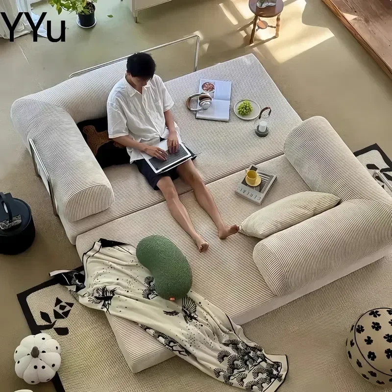 for Fabric Sofa Bed Folding Dual Purpose Living Room Lazy Sofa Minimalist Integrated Molding Compression Couch Convertible