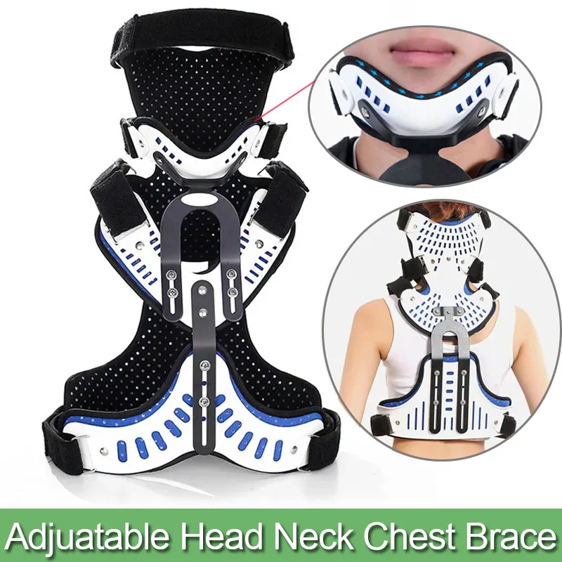 Medical Cervical Thoracic Orthosis Adjuatable Head Neck Chest Fixed Brace Traction Device Posture Corrector Support