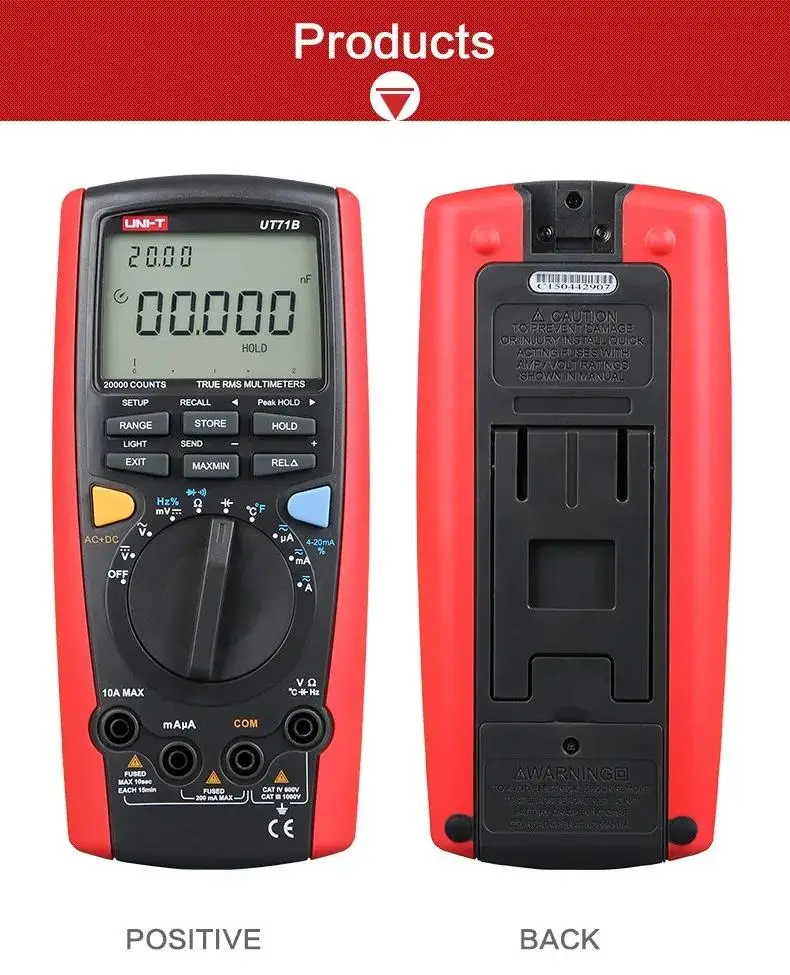 UNI T UT71B professional digital multimeter alicate amperimetro ac / dc ampere capacitance meter auto range digital multimeter