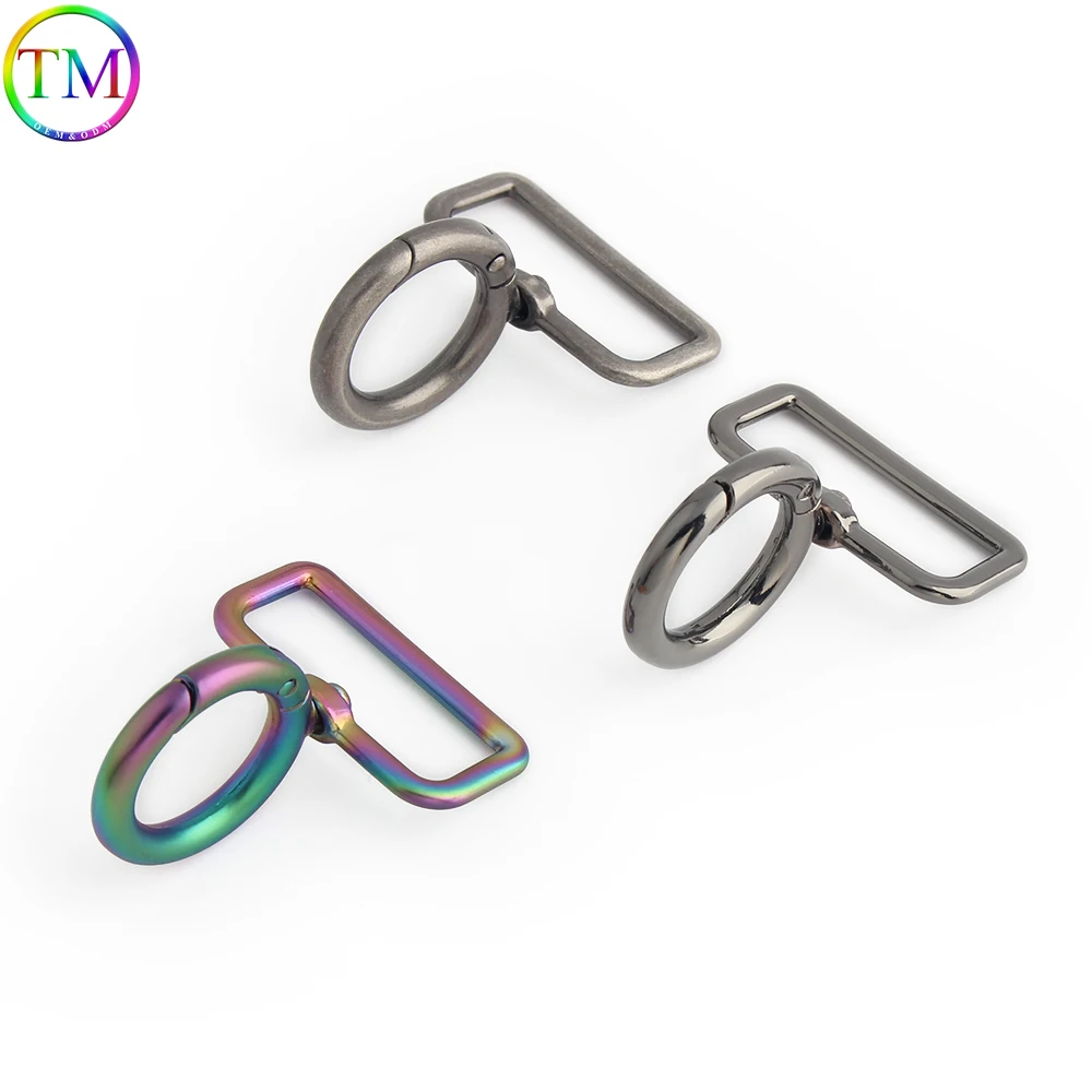 Zinc Alloy Metal Gun black O-ring Hooks  Spring Ring Hook Metal Round Carabiner Clip Hardware Accessories Bag Parts Hardware image 4