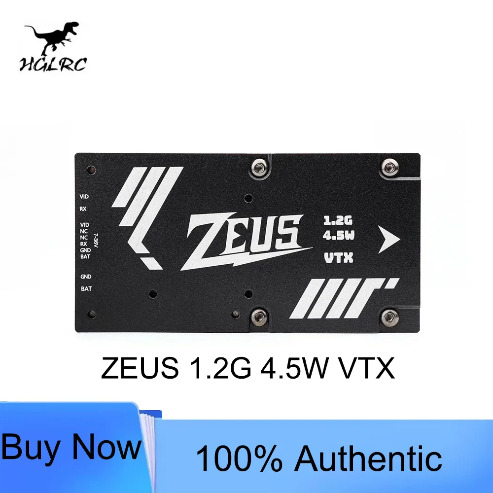 

HGLRC ZEUS 1.2G 4.5W VTX 8CH 25mW 800mW Switchable 2-8S VTX Video Transmitter Module 1.2G 8Ch VRX For Long Range FPV Drone