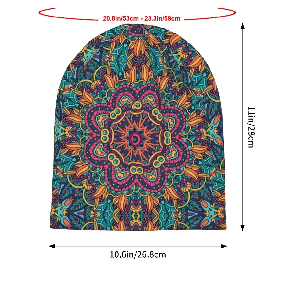 Psychedelic Mandala Symphony Skullies Beanies Fashion Caps For Men Ski Caps Bonnet Hats