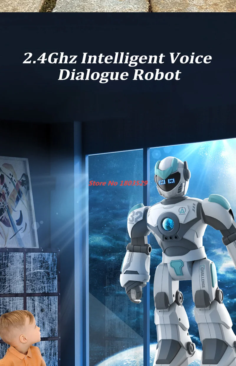 Intelligent Voice Robot Programming Voice Conversation Gesture Induction Interactive Smart Robot Music 2.4G Control 40cm Large