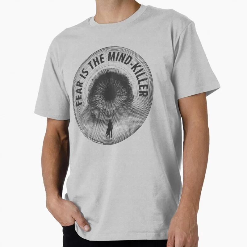 

Fear is the mind-killer Shai Hulud The Sandworm Dune Vintage Sci fi Gift T shirt Large size Tops Retro Graphic Print Clothes