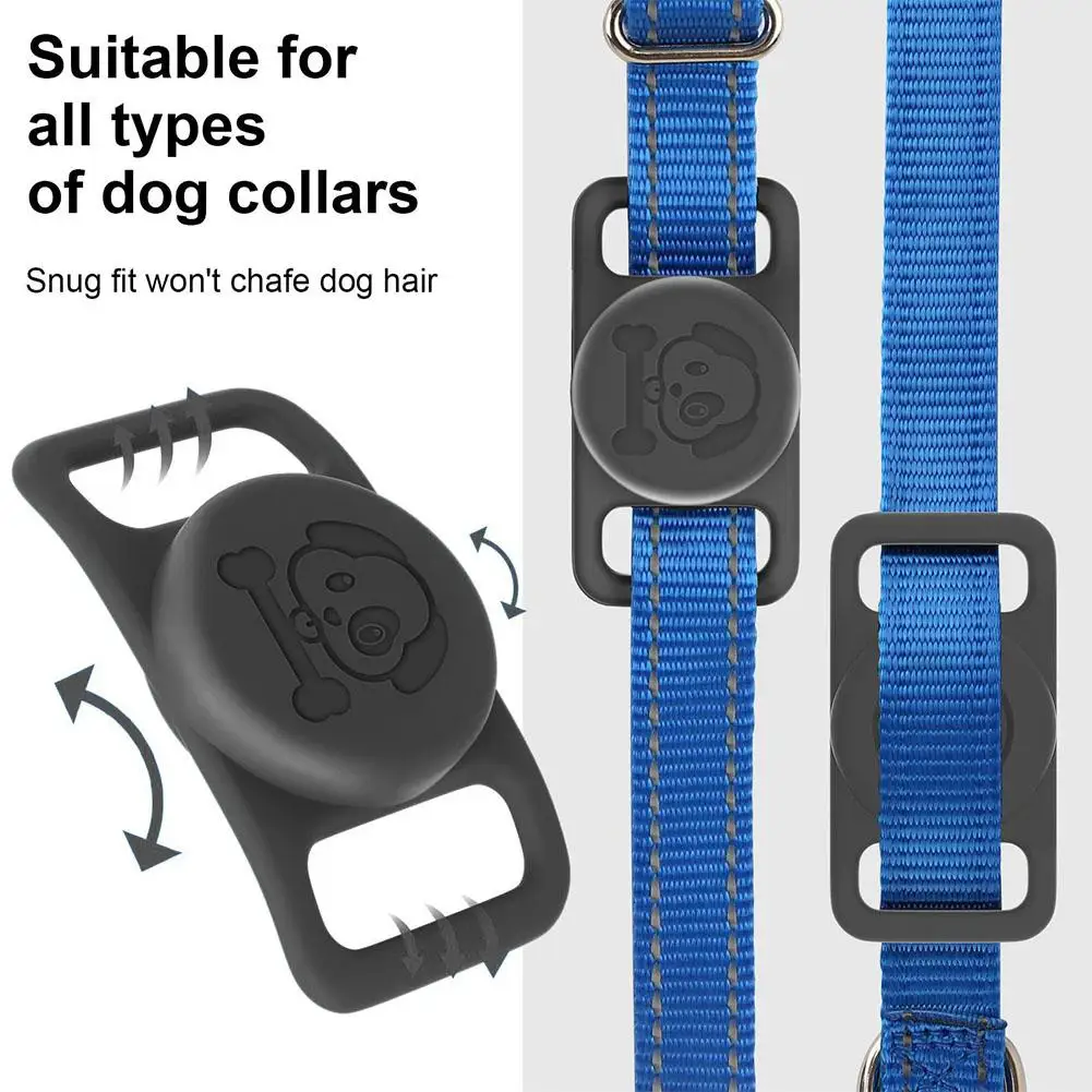 Custodia protettiva in silicone per Airtags Pet Dog Posizionamento Tracker Collare Cover Protezione anti-smarrimento D2m1