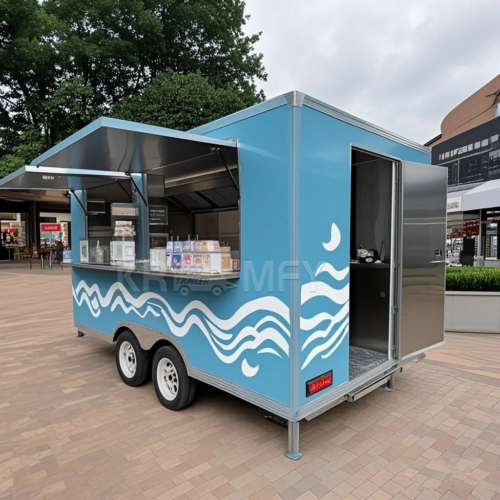 Customized America Mobile Fast Trailer Popular Street Food Cooking Kitchen Container Truck