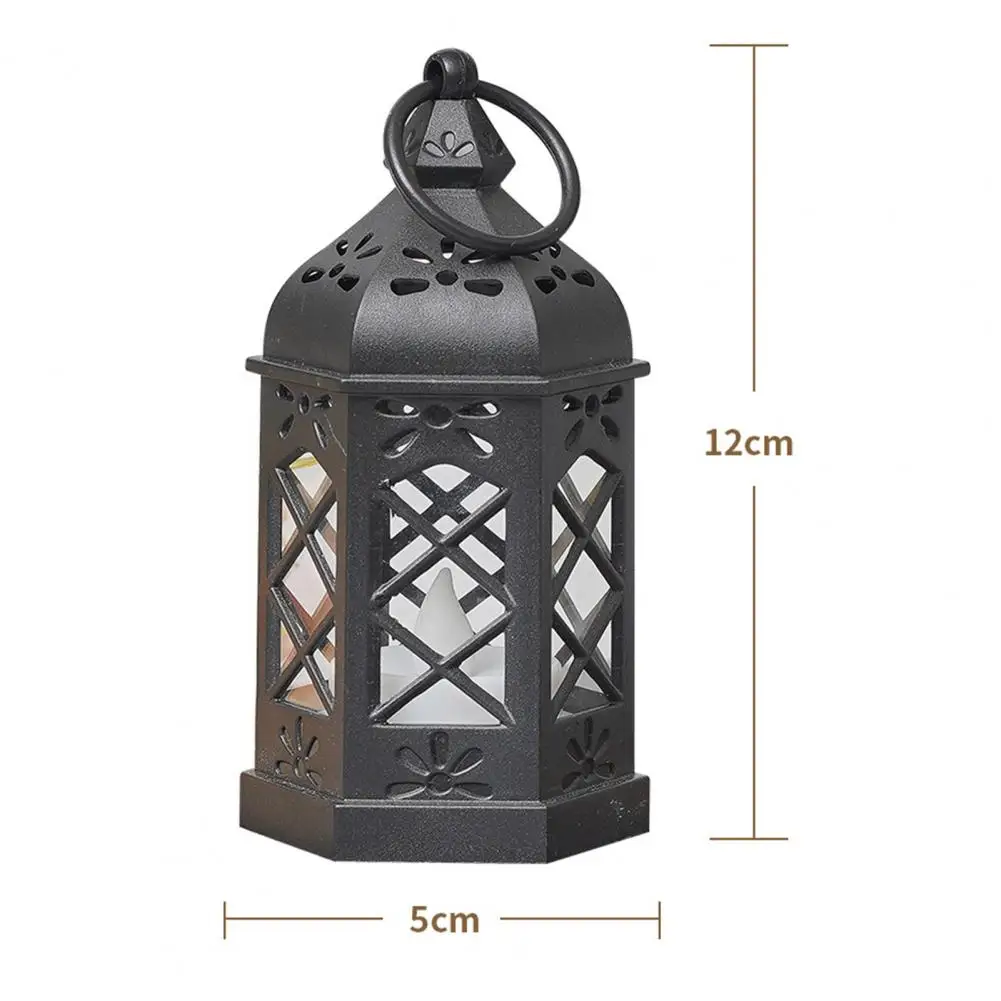 Electronic Candle Light Flicker Free Night Light Battery-Operated Retro Flameless Candle Lantern Desk Lantern Lamp Home Decor