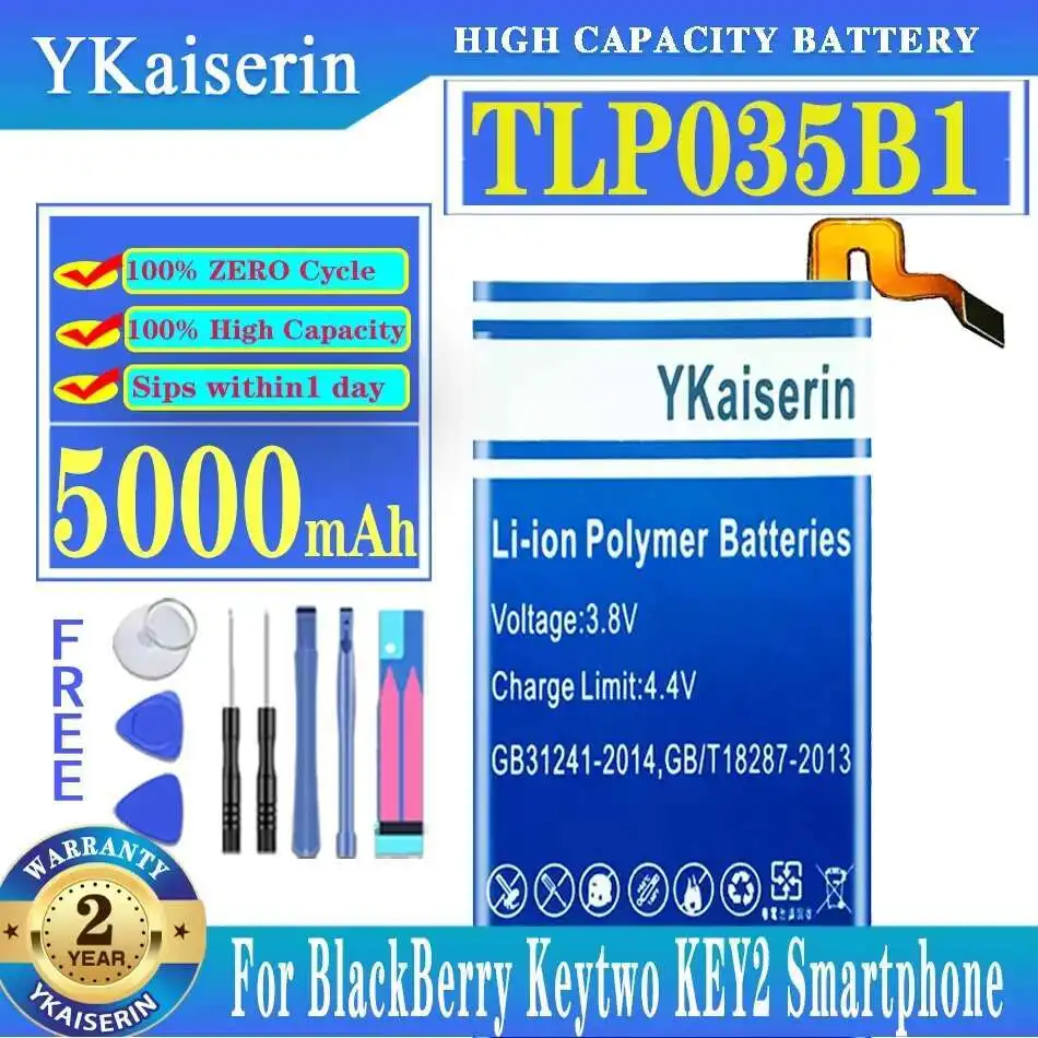 

For BlackBerry Keytwo KEY2 Smartphone TLP035B1 5000mAh Mobile Phone Battery - Long-Lasting Power