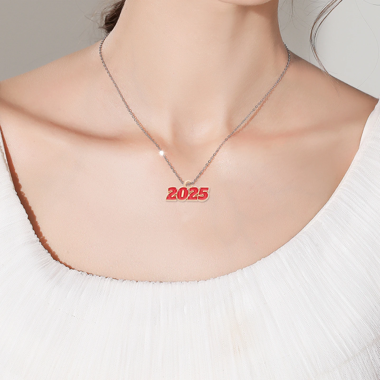 

20pcs 2025 Pendant Craft Accessories 2025 Jewelry Making Supplies Necklace Bracelet Keychain Vintage Style Charms Number