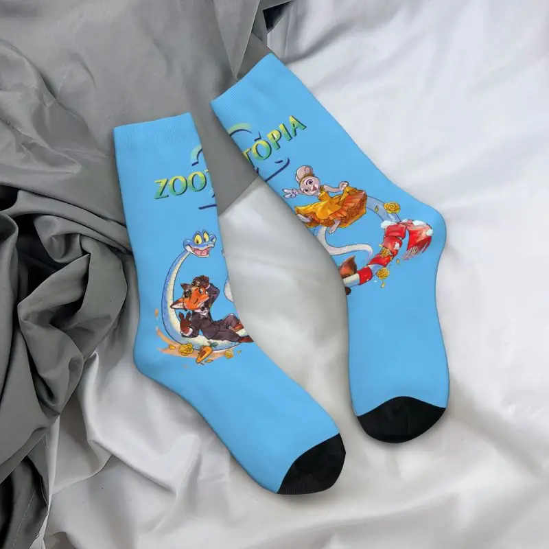 

Носки с милым принтом «Зверополис» на заказ для мужчин и женщин, эластичные летние, осенне-зимние милые носки с героями мультфильмов