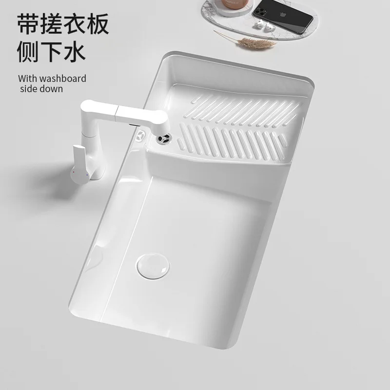 

Undercounter basin washboard ceramic embedded balcony laundry basin laundry washboard deepened wash basin sewer sink