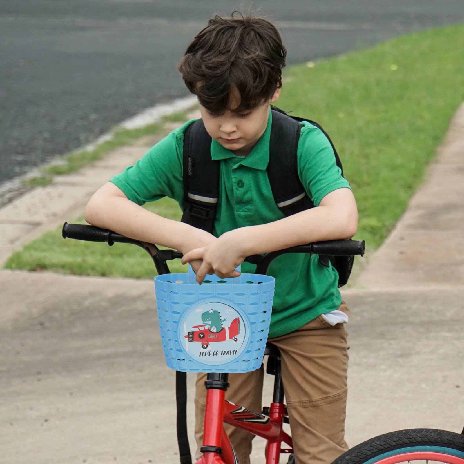 

Lightweight Kids Bike Basket Front Mount Plastic Storage Container for Scooter Handlebar No Installation Tools Required Outdoor