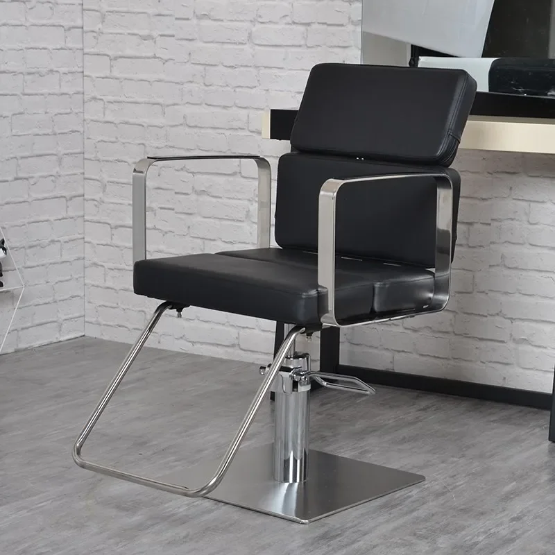 

High- Salons Barber Chair Stainless Steel Lifting Barber Chair Cutting Benches Simple Modern Silla Barberia Spa Furniture