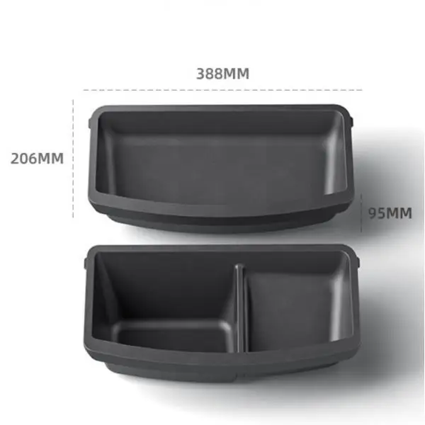 2 Pieces Car Under Seat Storage Box Passenger Seat Organizer Multipurpose Convenience Large Capacity for Model Y Vehicle