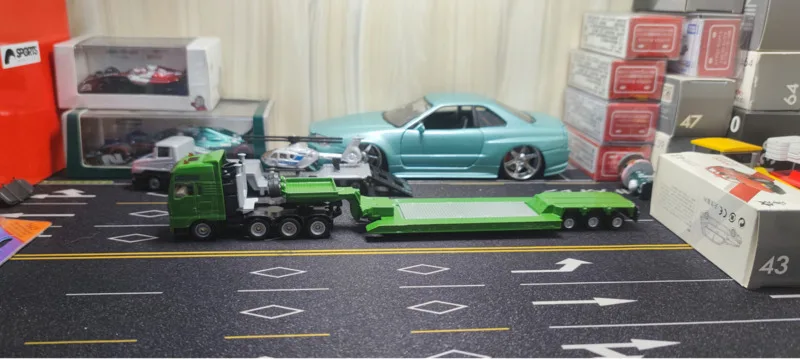 1/87 New Arrival Special Price Diecast Metal American Transport Truck Model Furniture Display Collection Toys For Children