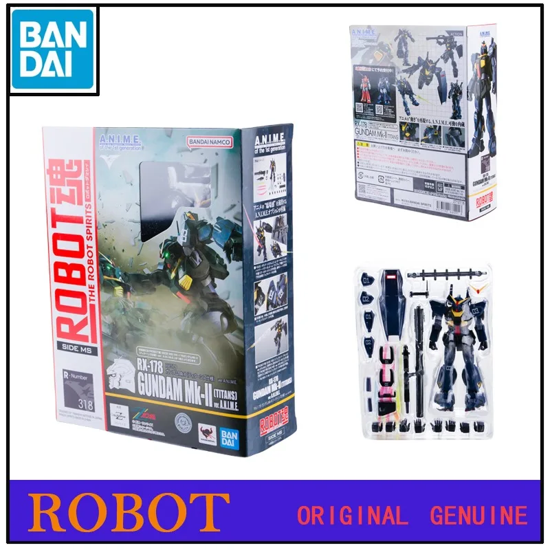 Bandai Original THE ROBOT SPIRITS RX-178 Gundam MK2 Anime Action Figures Toys for Boys Girls Gift Collectible Model Ornaments