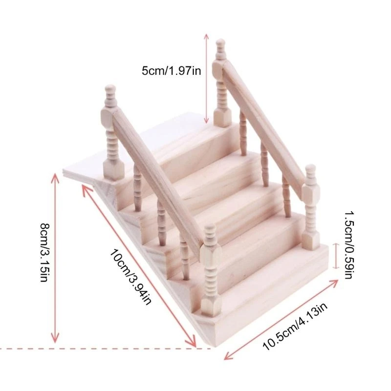Realistas miniatura materiais resistente com corrimão mão para bonecas suprimentos suprimentos